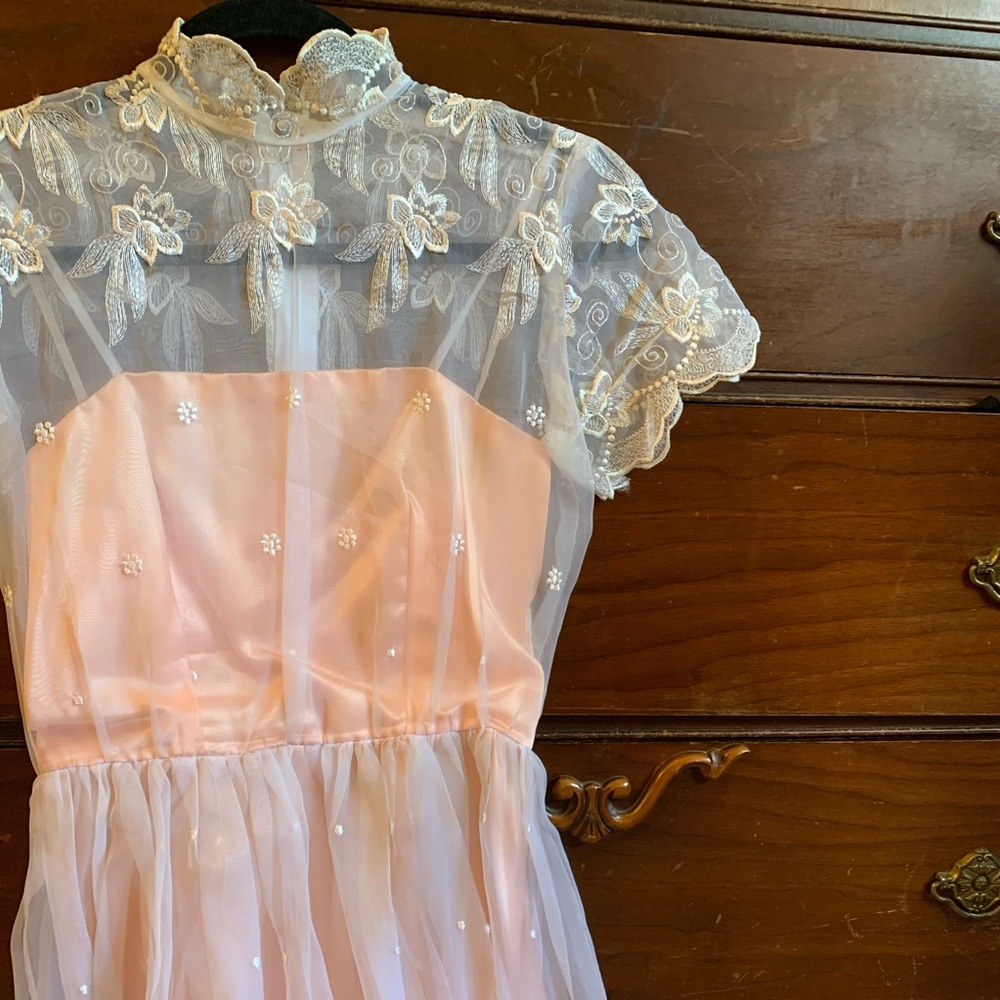 Vintage 50s and 60s Pink Party Dress